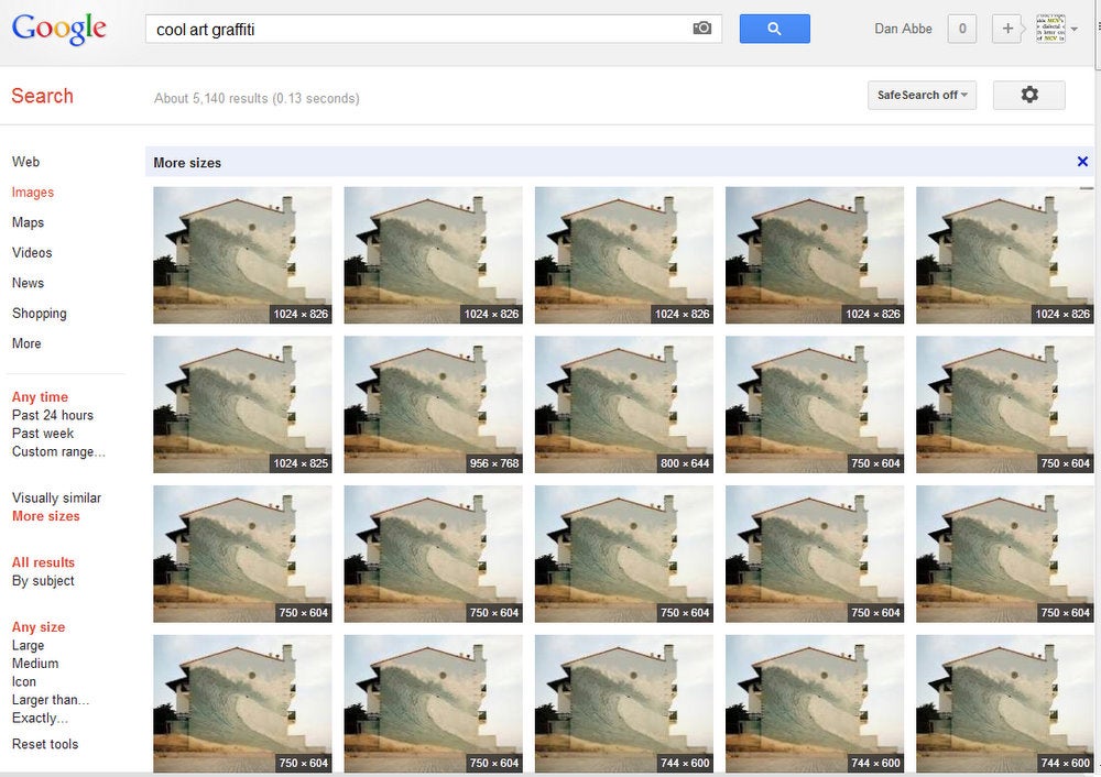 Google Image search for ["cool art graffiti"](https://www.google.com/search?hl=en&sa;=N&q;=cool+art+graffiti)