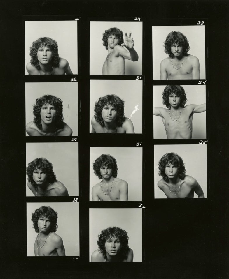 Jim Morrison, The American Poet (Contact Sheet), 1968 © Joel Brodsky Estate, Courtesy of Fahey/Klein Gallery, Los Angeles
