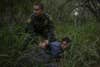 Young migrant girl being detained