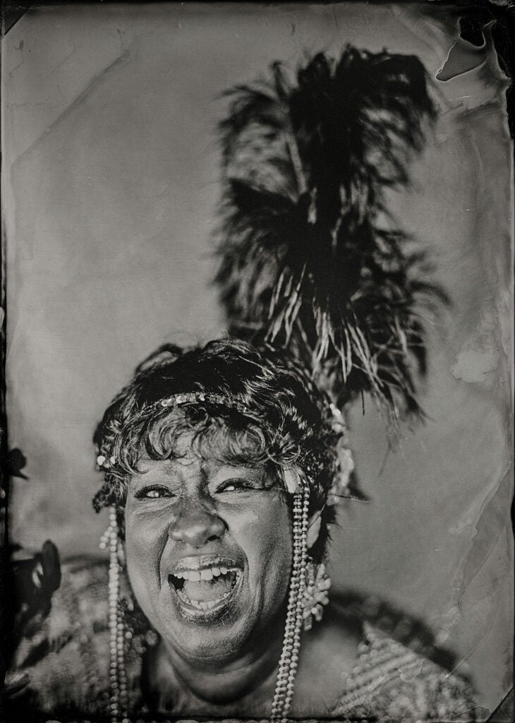 Pat Mother Blues Cohen with feather hat