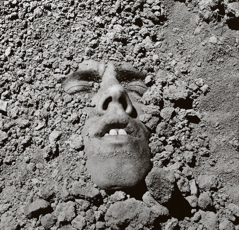 David Wojnarowicz, Untitled (face in dirt), 1990. Gelatin-silver print. 19 x 23 in.