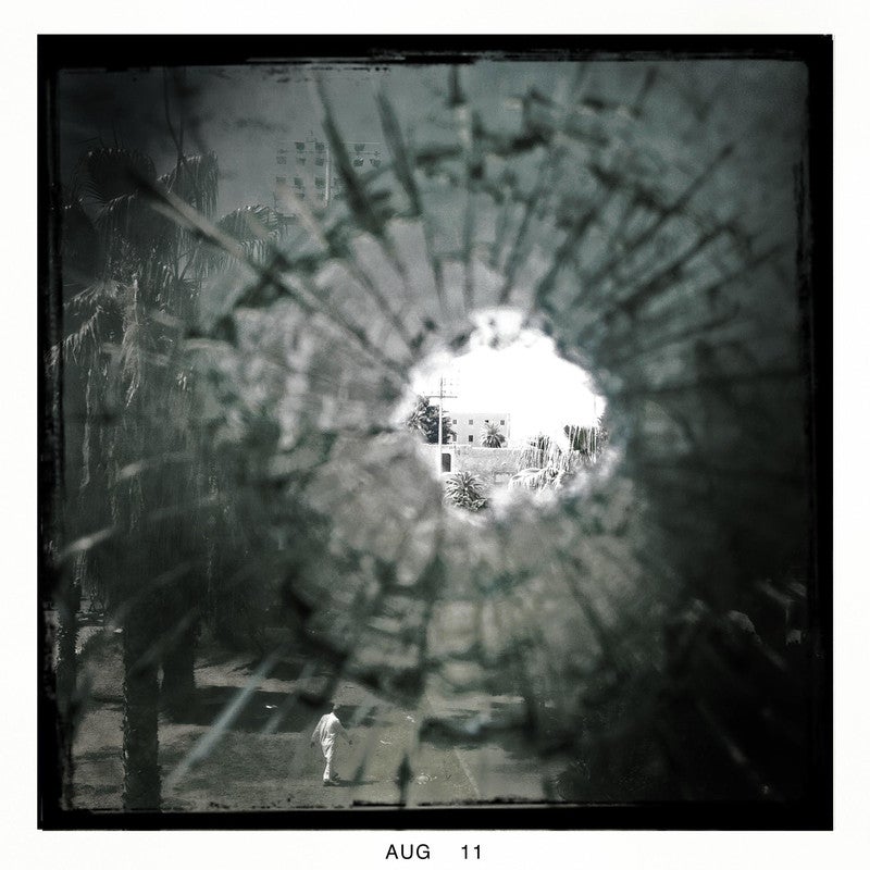 A view of Green Square, renamed Martyrs’ Square, from inside an office used by the Qaddafi government to monitor civilian movement using cameras placed throughout the city. Tripoli, Libya on Aug. 30, 2011.