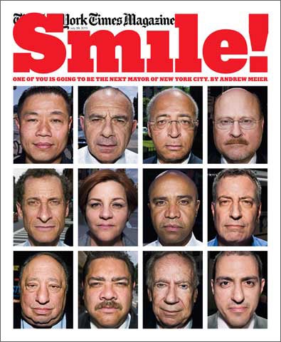 Bruce Gilden photographs the New York mayoral candidates last week