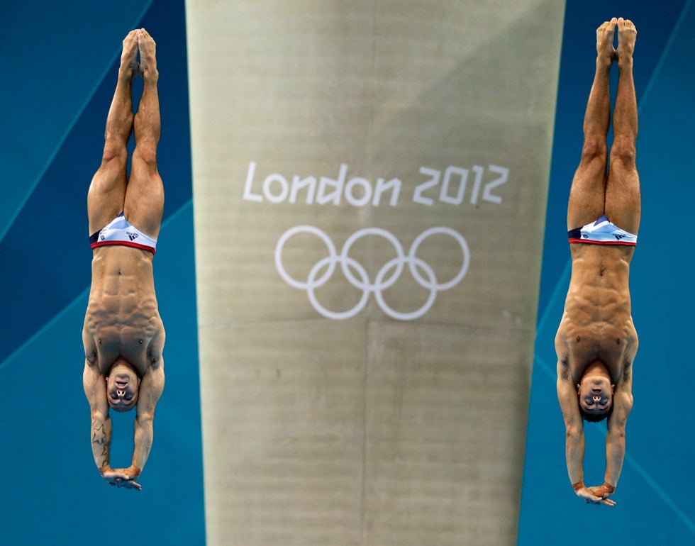 Britain's Peter Waterfield (L) and Tom Daley perform a dive in the men's synchronized 10m platform final during the London 2012 Olympic Games. Tim Wimborne runs Reuters' picture operations in Australia, New Zealand and the South Pacific. See more of his work over on the <a href="http://blogs.reuters.com/timothy-wimborne/">Reuters blog</a> and check out his image from last week's Photojournalism of the Week gallery <a href="http://www.americanphotomag.com/photo-gallery/2012/07/photojournalism-week-july-27-2012?page=3">here</a>.