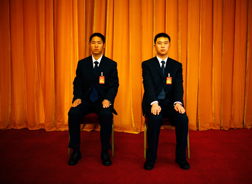 Security staff members guard an area of the Great Hall of the People during the 18th National Congress of the Communist Party of China (CPC) in Beijing. Carlos Barria is an Argentinean photographer who moved to China in 2010 to document daily life there for Reuters. See more of his work <a href="http://blogs.reuters.com/carlosbarria/">here</a>.