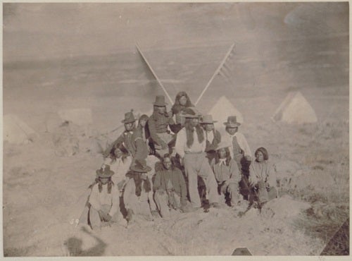 Timothy OâSullivan, Captain Buck and Shoshone Indians, East Humboldt Mountains, Nevada, 1868.