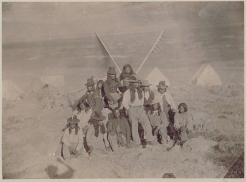Timothy OâSullivan, Captain Buck and Shoshone Indians, East Humboldt Mountains, Nevada, 1868.