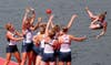 Team USA celebrates winning the gold medal at the victory ceremony for the women's eight rowing event by tossing a teammate into the water. Mark Blinch is a Canada-based photographer covering the Olympics for Reuters. See more of his work on his <a href="http://markblinch.com/">Website</a>, his <a href="http://blog.markblinch.com/">blog</a> and in our past <a href="http://www.americanphotomag.com/photo-gallery/2012/06/photojournalism-week-june-22-2012?page=5">Images of the Week gallery</a>.