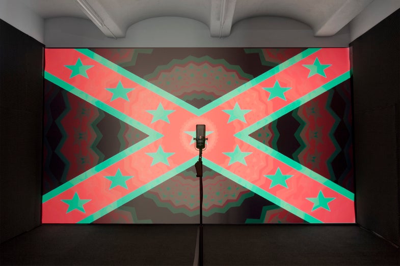 PR Image for Hank Willis Thomas: In The Box exhibition. "Black Righteous Space"