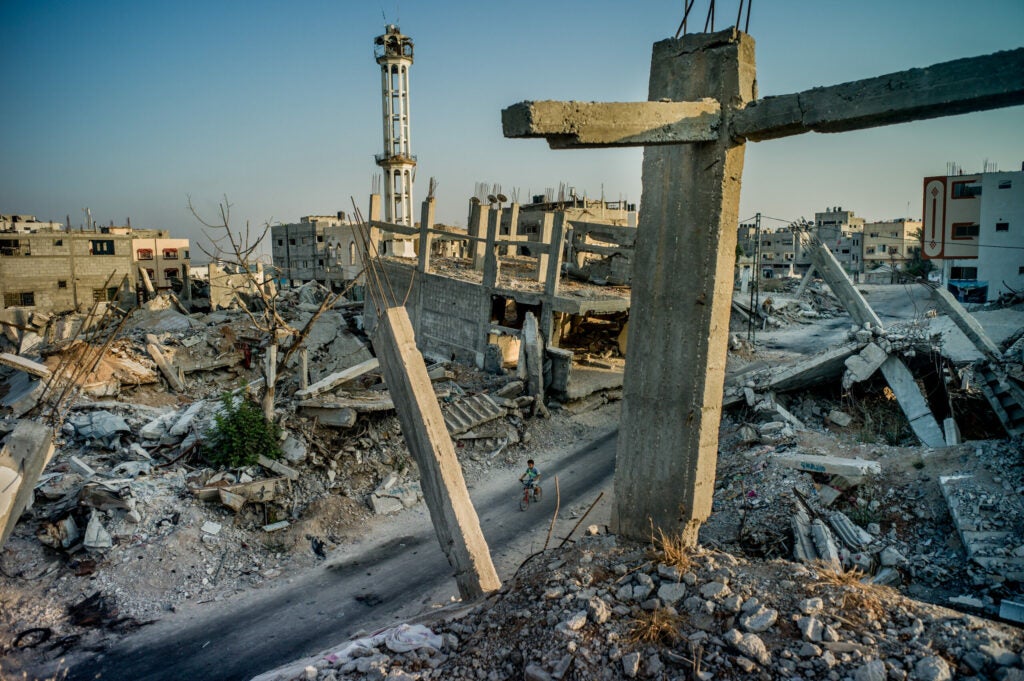 The destroyed neighborhood of Shejaiya, Gaza, Aug. 1, 2015.