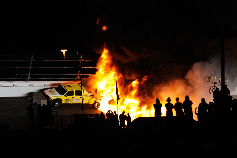 Getty Images stringer John Harrelson made this image at the Daytona 500 when driver Juan Pablo Montoya collided with a dryer truck on the track during a caution. The truck was filled with jet fuel, causing a huge explosion. You can see more of John's work on his <a href="http://www.harrelsonphoto.com/index.html">Website</a>.
