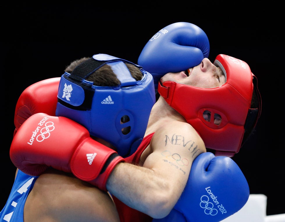 Ireland's John Joe Nevin (R) fights against Kazakhstan's Knat Abutalipov in their Men's Bantam boxing match during the London 2012 Olympics. Murad Sezer is Reuters' chief photographer for Turkey. In 2005 he was part of an Associated Press team that won a Pulitzer Prize in Breaking News Photography for their coverage of the War in Iraq. Check out more of his work on <a href="http://www.lightstalkers.org/murad-sezer">Lightstalkers</a>.