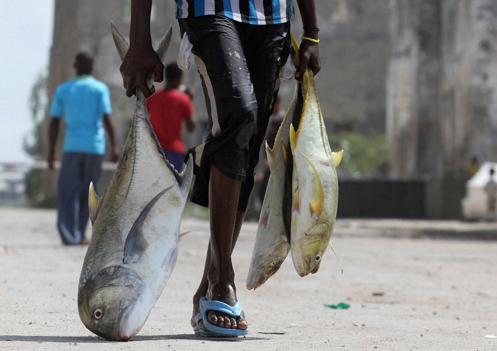 A man carries fresh fish from the shores of the Indian Ocean, to his home in Mogadishu, Somalia. Ismail Taxta has been shooting for Reuters since 2006. He is currently based out of Mogadishu, Somalia.