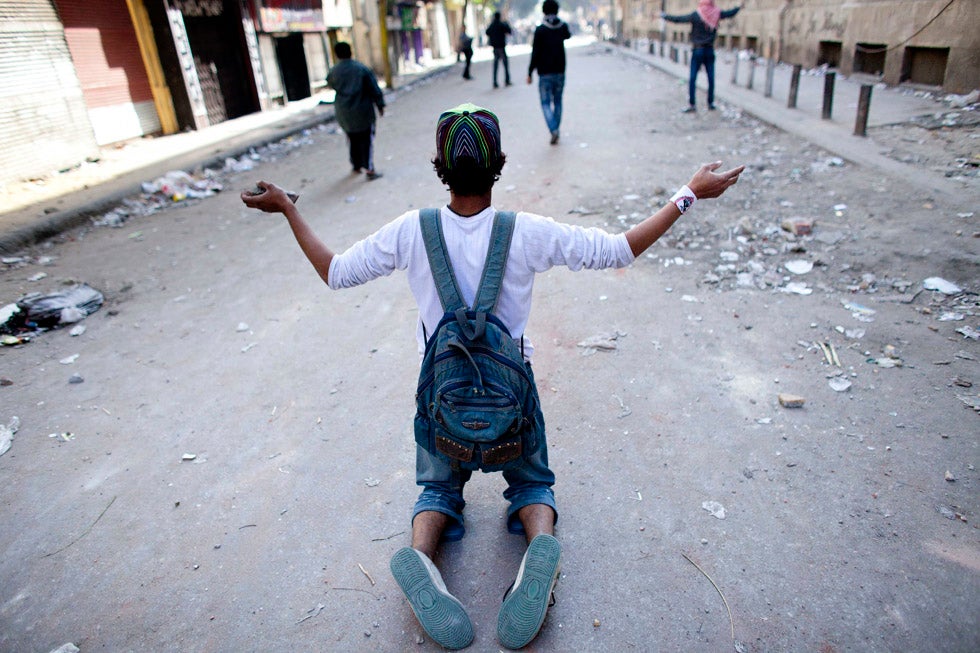 This image was also taken by Koall during protests in Cairo, Egypt. At least 4 protestors have also been killed during clashes with police this week and last.