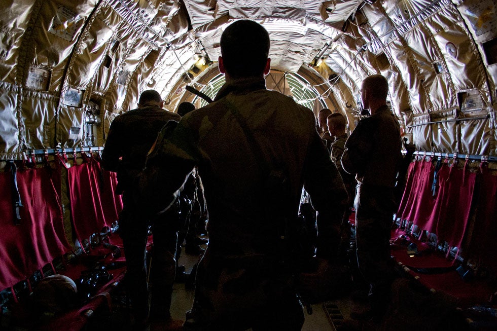 French soldiers arrive at a Malian army base used by the French military in Tessalit, northern Mali. France has deployed some 4,000 troops to Mali, alongside a regional African force, in a nine-week operation that has driven Islamists into desert hideaways and mountains near the Algerian border. Francois Rihouay is an independent photographer currently based in Northern Africa.