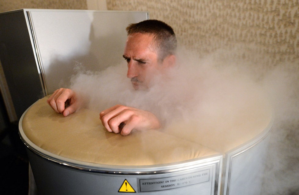 France's national football team midfielder Franck Ribery sits in a sauna at the team's training facility in preparation for the next day's Euro 2012 football championship match. Franck Fife is a well-established photographer working for AFP and Getty Images who mainly shoots professional sports. See a portfolio of his best images over on <a href="http://portfolios.afp.com/photographer/franck-fife.html">AFP's site</a>.