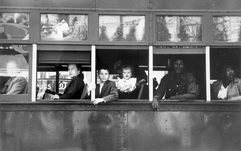 people on trolley in New Orleans