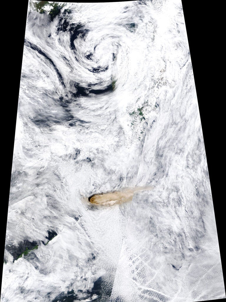 The eruption of Raikoke seen from space