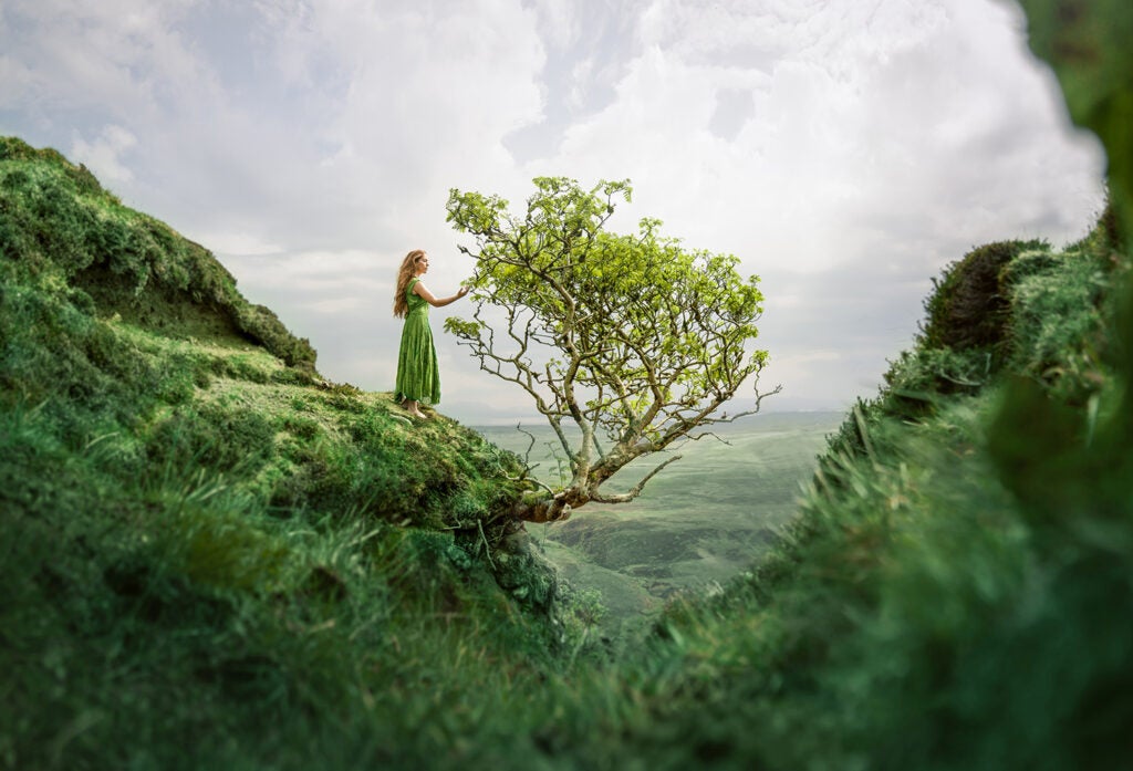 Lizzy Gadd self-portrait in the Scottish Highlights