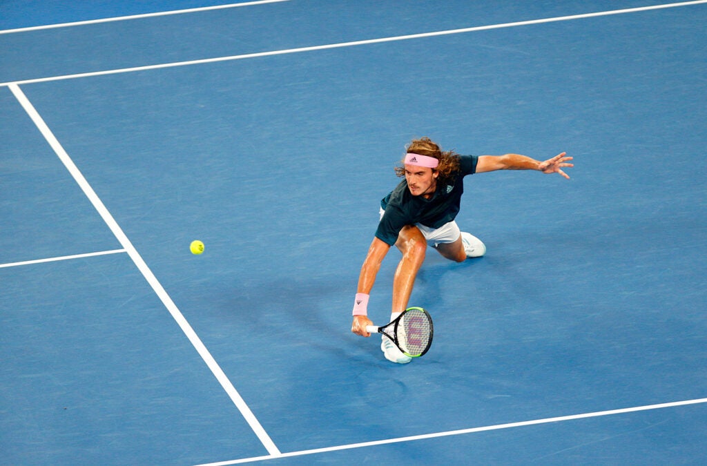 Stefanos Tsitsipas of Greece in action