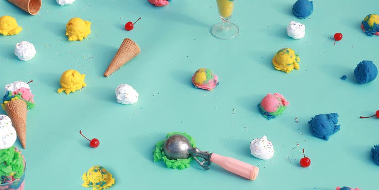 Elise Mesner’s eye-catching, candy-colored dreamscapes provide a fresh take on stock photos