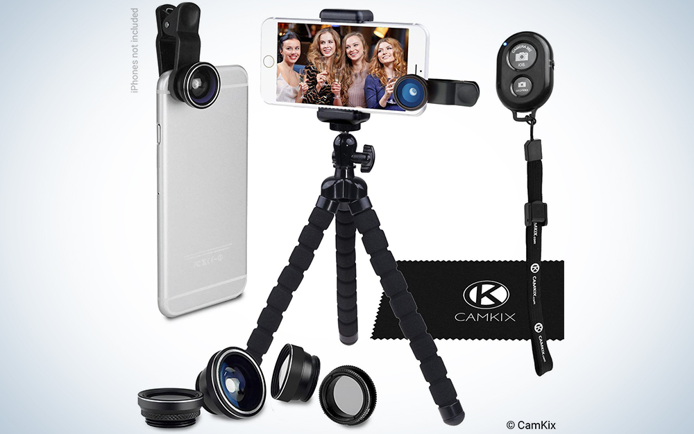 Smartphone Photography Kit - Flexible Cell Phone Tripod, Bluetooth Remote Control Camera Shutter and 5in1 Lens Kit