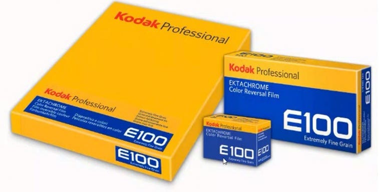 Kodak Ektachrome E100 120 and 4×5 formats will be available worldwide in the next 10 days
