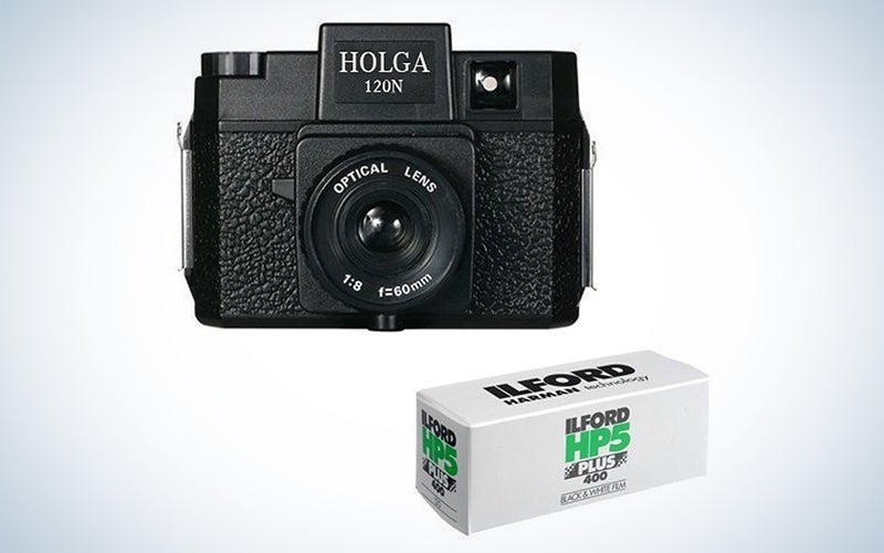Holga 120N Medium Format Film Camera (Black) with Kodak TX 120 Film Bundle and Microfiber Cloth