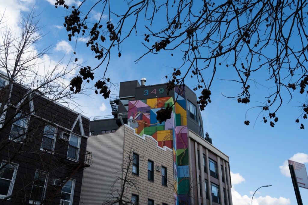 colorful tall business building