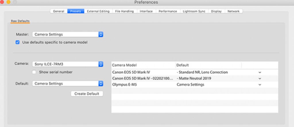 importing RAW images in Adobe Lightroom