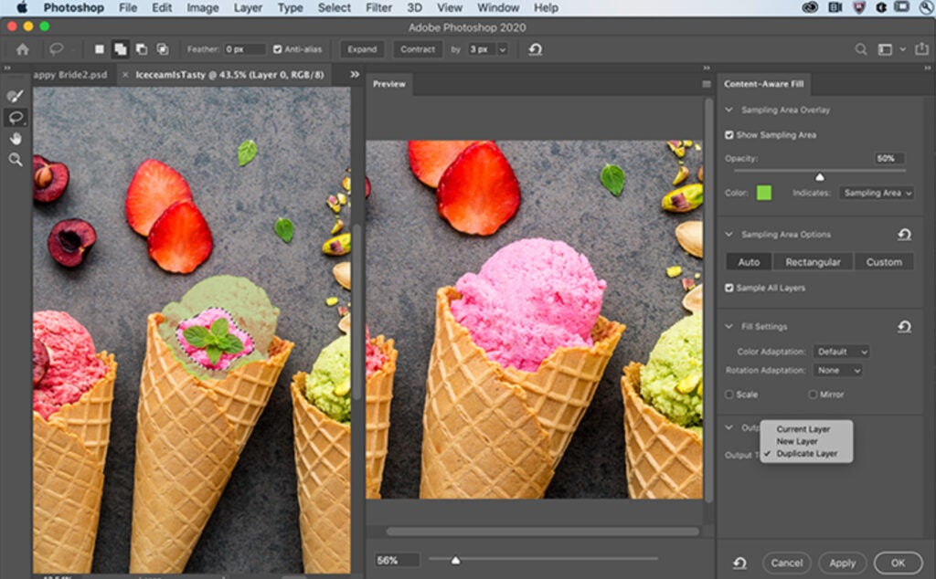 Adobe Photoshop Fill Tool image of ice cream
