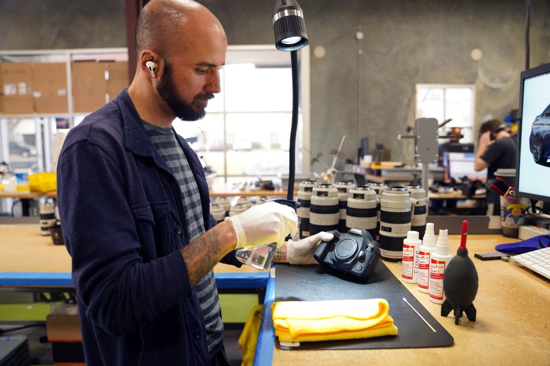 cleaning and disinfecting camera gear