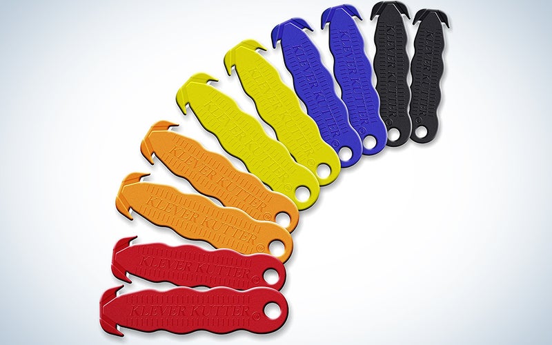 Klever Cutter Stainless Steel Package Opener, Safety Utility Cutter Assorted Colors 10 pcs