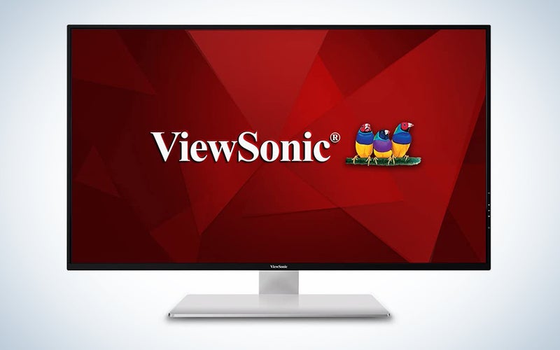 ViewSonic VX4380-4K 43 Inch Frameless Widescreen IPS 4K Monitor with HDMI USB and DisplayPort, Black/Silver