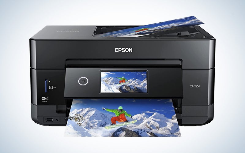 The Epson Expression Premium XP-7100 is the best all-in-one photo printer for home use.