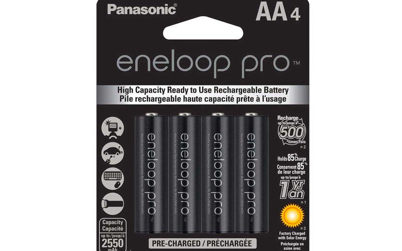 Panasonic BK-3HCCA4BA eneloop pro AA High Capacity Ni-MH Pre-Charged Rechargeable Batteries, 4 Pack, Black