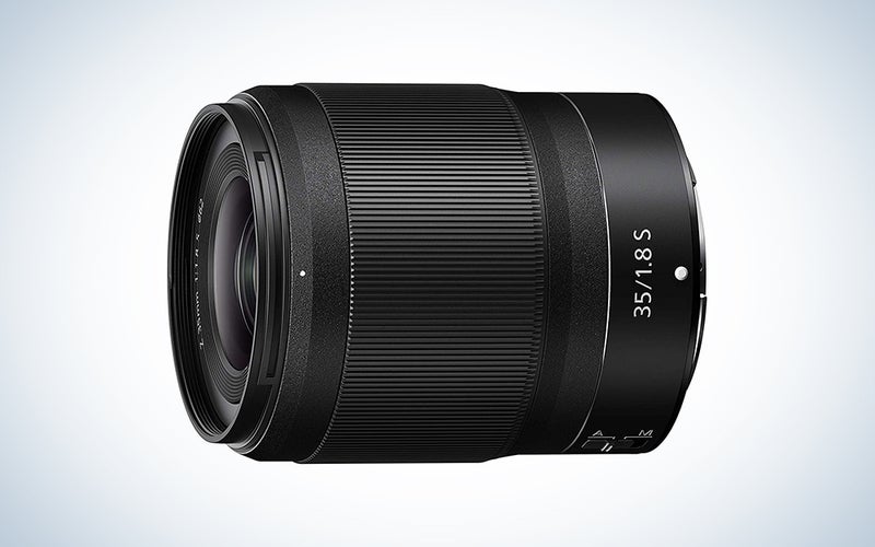 black nikon lens
