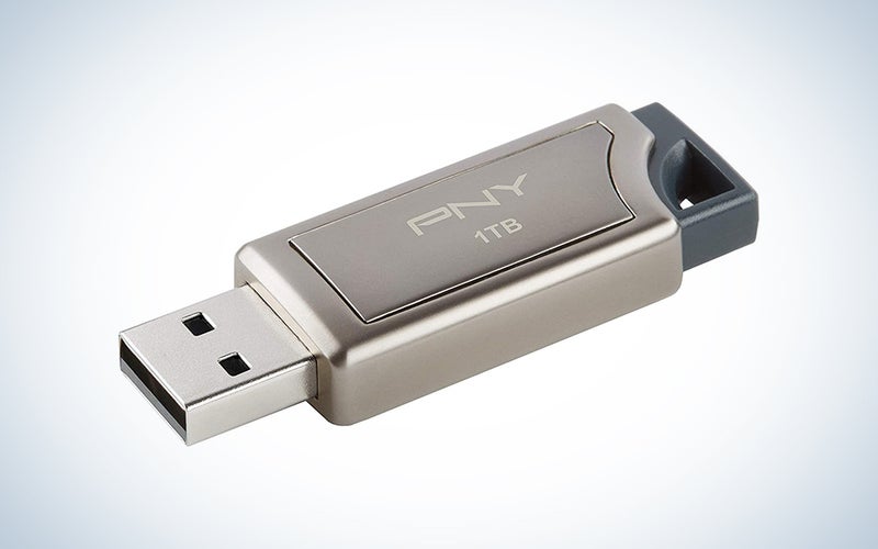 silver PNY 1tb flash drive