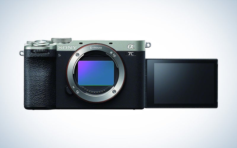 The Sony a7C II full-frame mirrorless camera against a white background with a grey gradient.