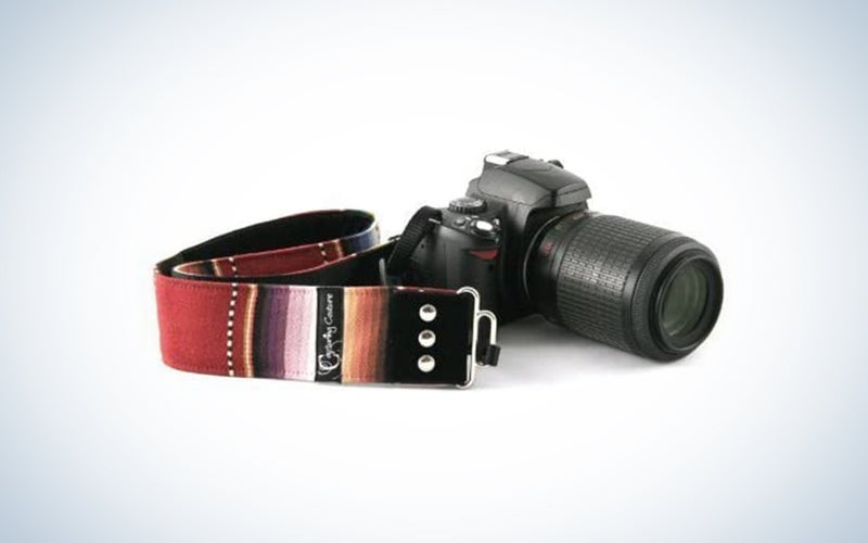 colorful strap attached to camera