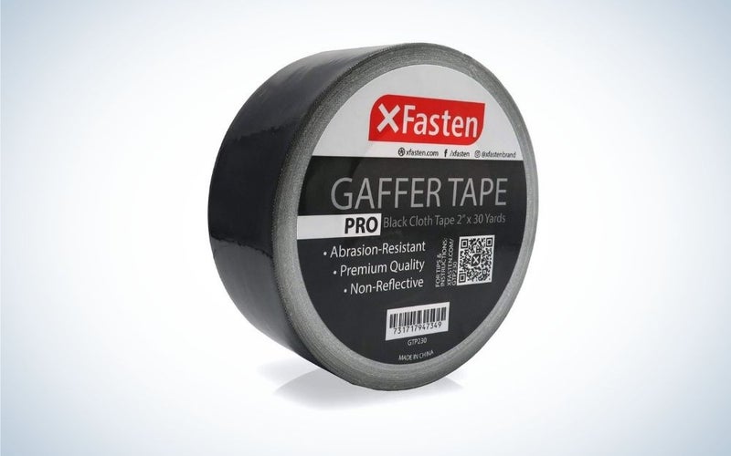 A XFasten gaffer tape in a circle shape and all black color.