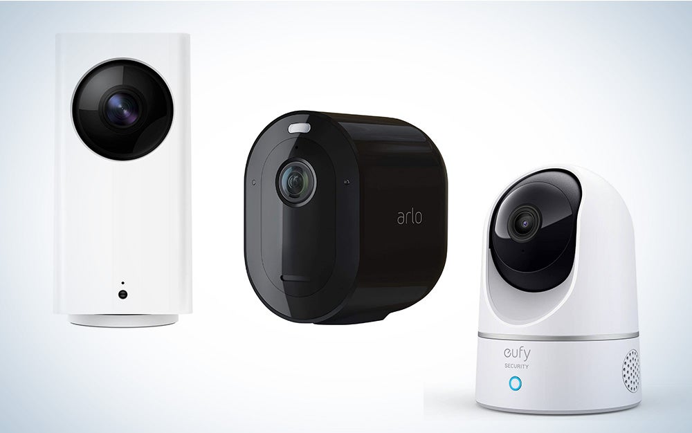 three security home security cameras