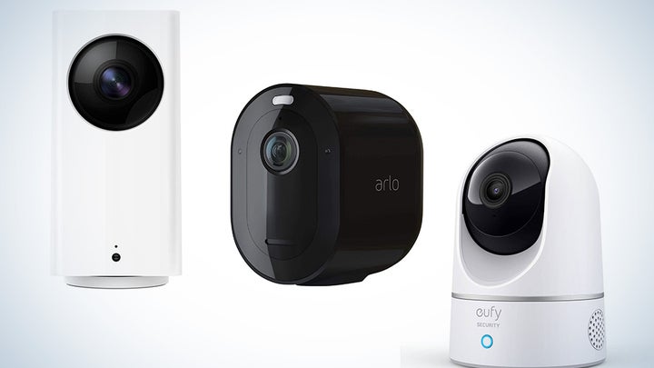 three security home security cameras