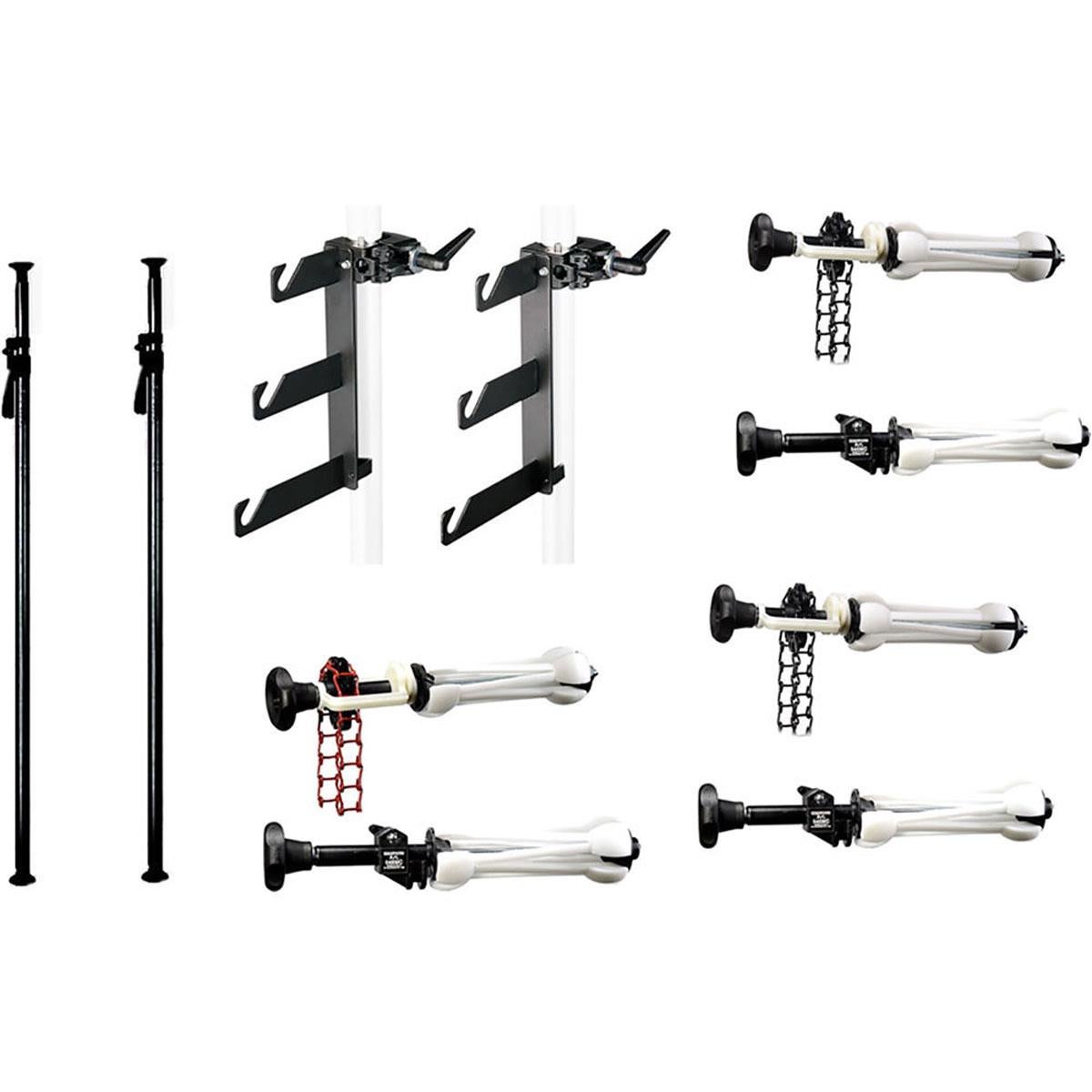 Manfrotto background set components.