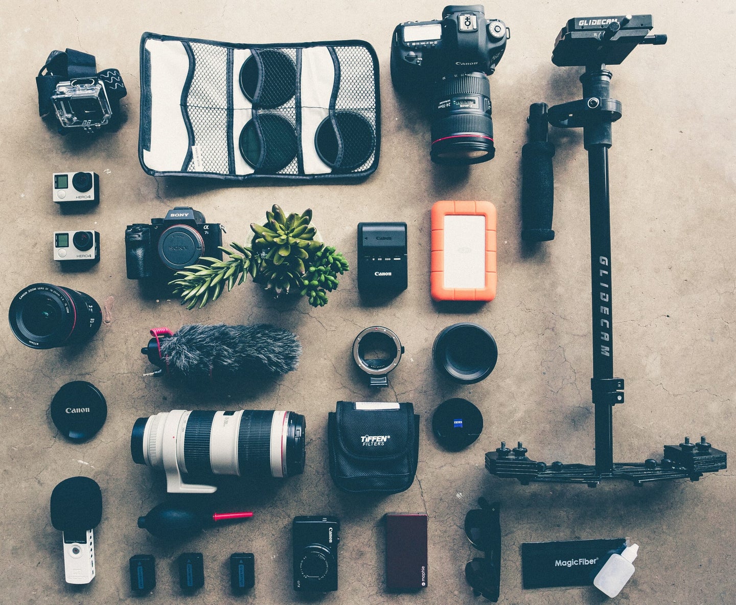 camera gear on a table prime day deals