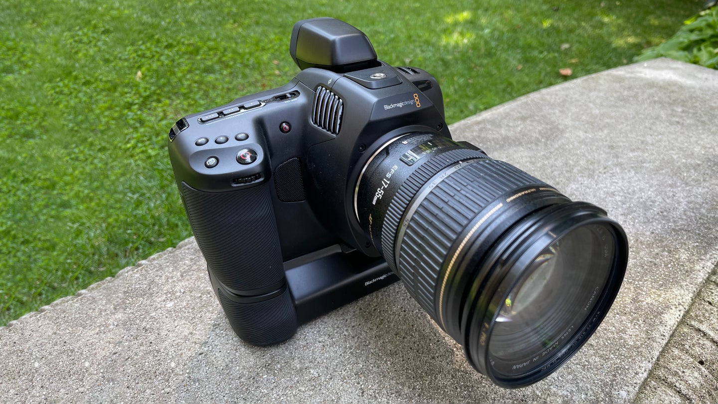 Blackmagic Pocket 6K Pro with lens