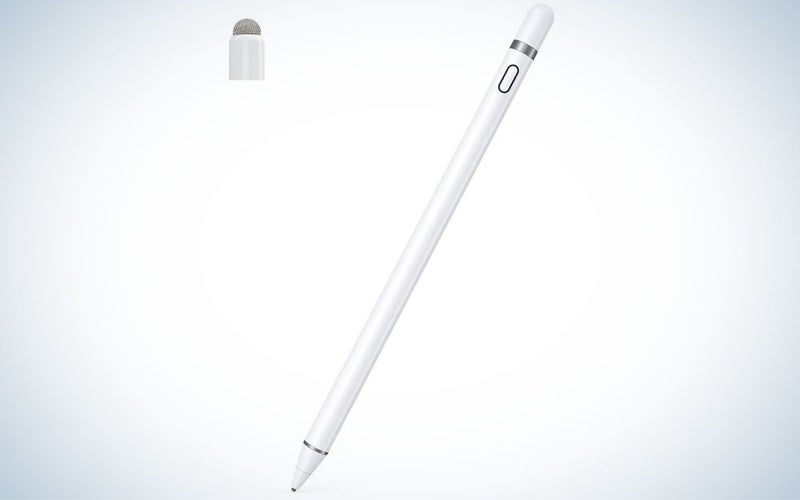 White, aluminum stylus pen for iPad with dual touch function