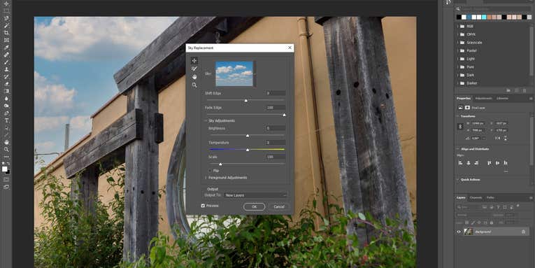 The latest Adobe Photoshop CC update includes Sky Replacement and other tools
