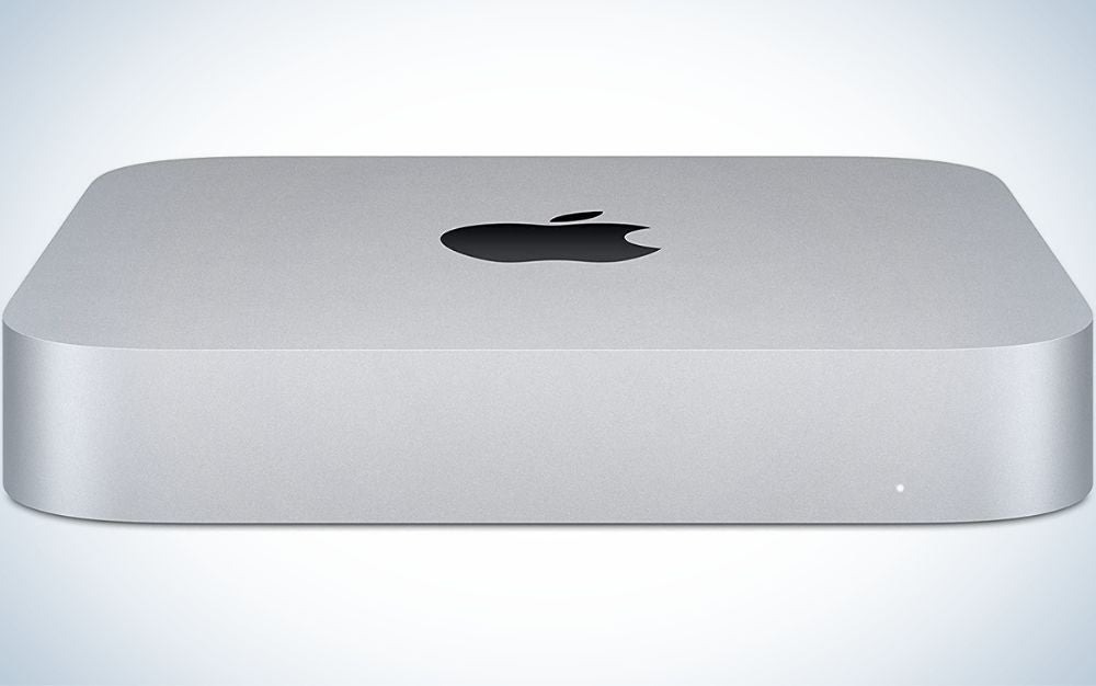 A white box with the Apple Mac mini brand mark.