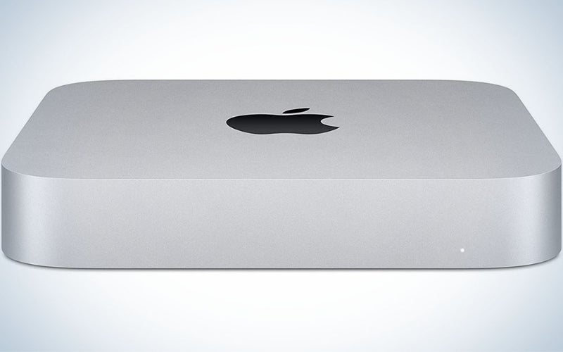 A white box with the Apple Mac mini brand mark.